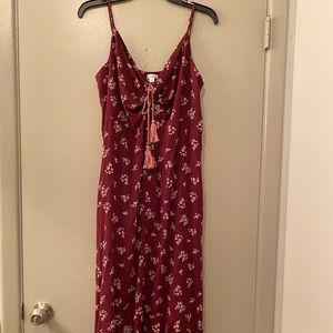 Floral maroon high-low dress